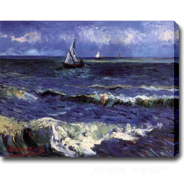 Seascape near Saintes-Maries, Van Gogh painting